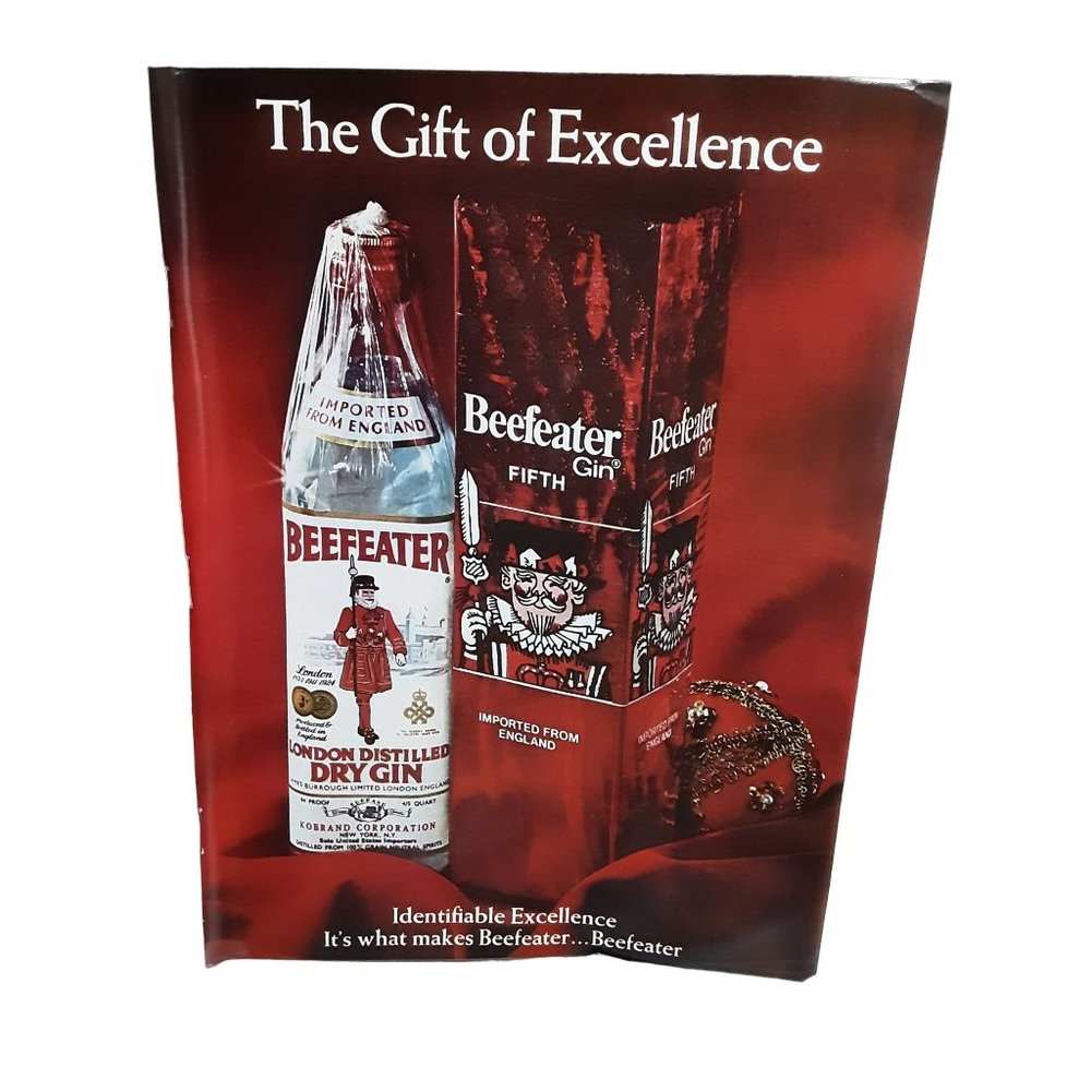 1970 Beefeater Gin Fifth Vintage Print Ad 70s Original